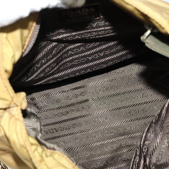 PRADA Chain Shoulder Bag Nylon Brown Silver Auth - Picture 11 of 16